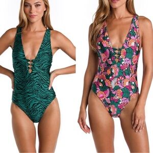 Sunshine 79 Isle Nouveau Reversible V-Plunge One Piece size 8